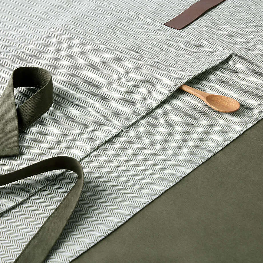 Handmade Cotton Herringbone Apron Kitchen Design Series - Image 4