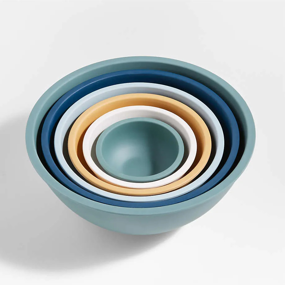 Utenzo White Rimmed Mixing and Serving Bowls Set of 6