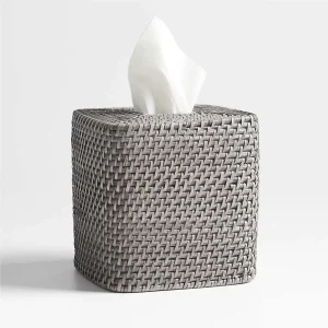Premium Natural Bamboo Handmade Square Tissue Box Gray