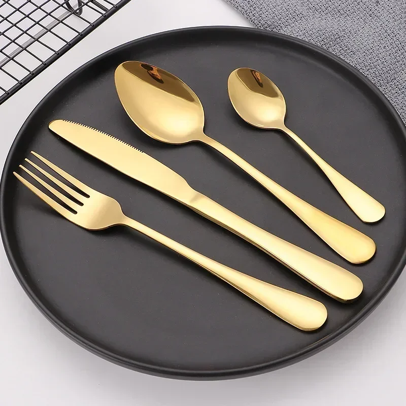 Golden Tableware Set Light Luxury Stainless Steel - Image 2