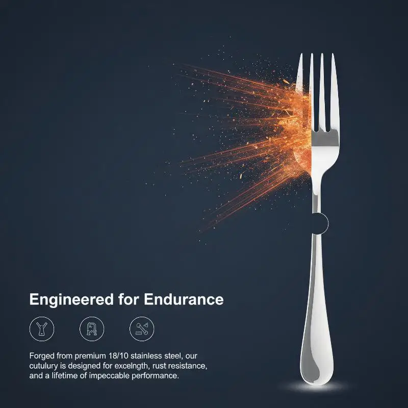 Stainless Steel Flatware Cutlery Set Mirror Finish - Image 3