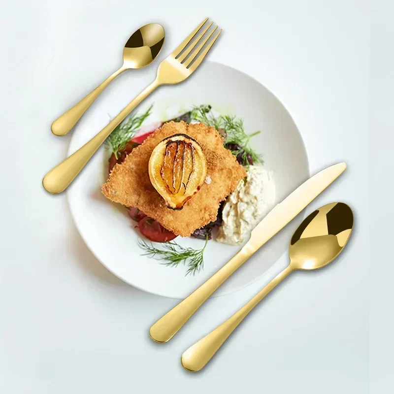 Golden Tableware Set Light Luxury Stainless Steel - Image 5